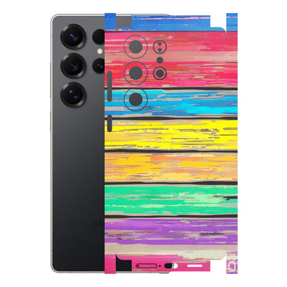 Samsung A/S Series Phone Skins (All Models) - Multi Colour Wooden Wall - Matte Finish (M-96) Samsung Galaxy S25 Ultra (5G)