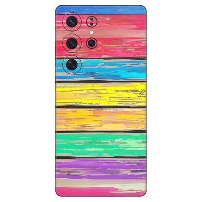 Samsung A/S Series Phone Skins (All Models) - Multi Colour Wooden Wall - Matte Finish (M-96) Samsung Galaxy S25 Ultra (5G)