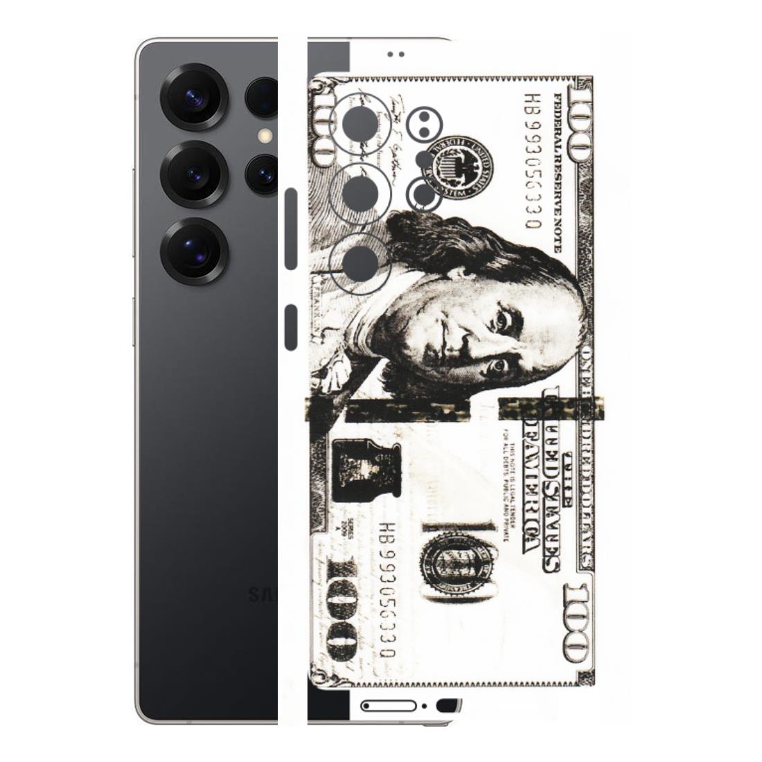 Samsung A/S Series Phone Skins (All Models) - 100 Dollar Currency - Transparent Finish (T-01) Samsung Galaxy S25 Ultra (5G)