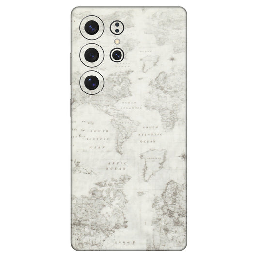 Samsung A/S Series Phone Skins (All Models) - World Travel Map - Transparent Finish (T-04) Samsung Galaxy S25 Ultra (5G)