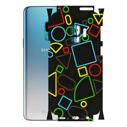 Samsung A/S Series Phone Skins (All Models) - Black Shapes - 3D Embossed Finish (L-131) Samsung Galaxy S9