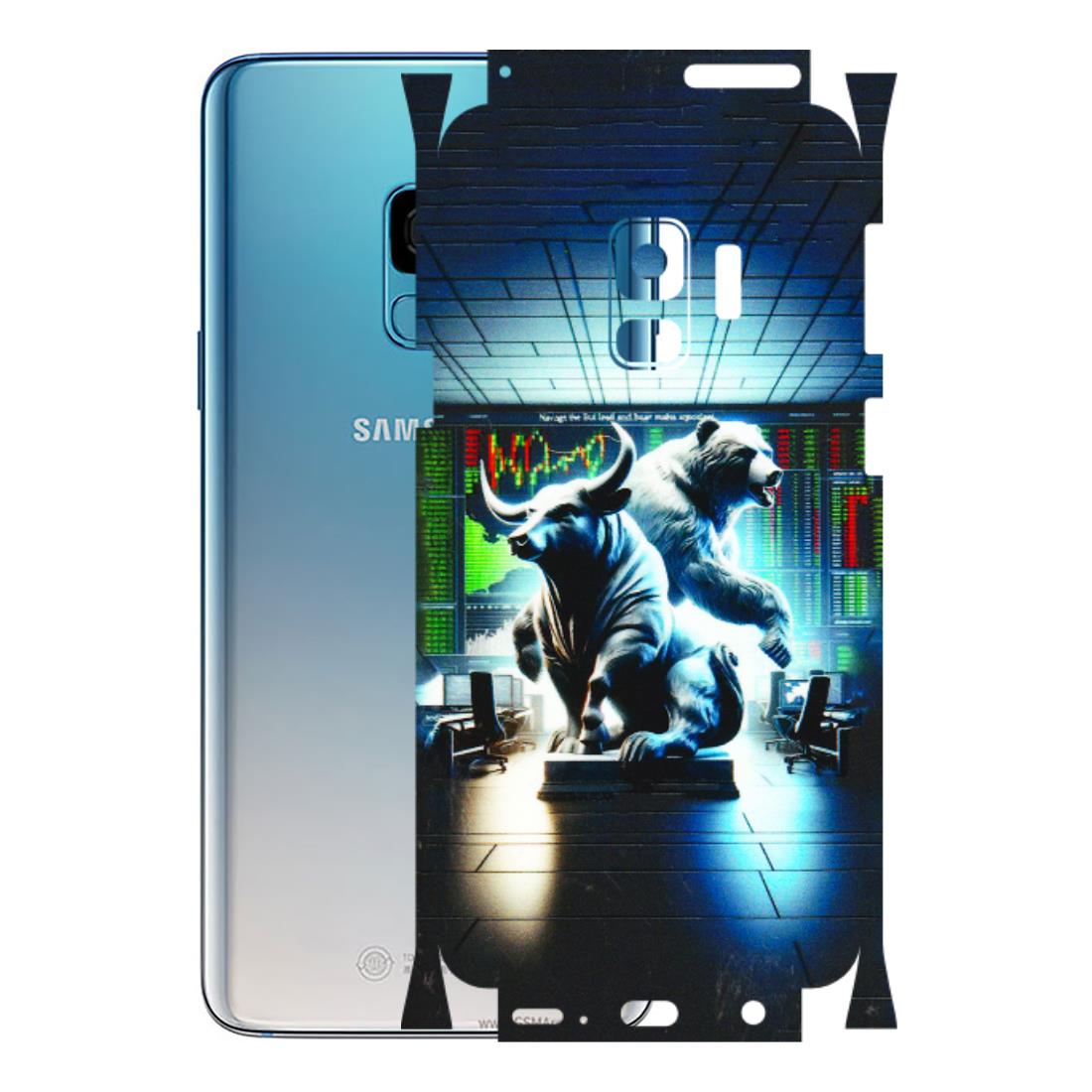 Samsung A/S Series Phone Skins (All Models) - Stock Market Sensex Bear vs Bulls - 3D Embossed Finish (L-15) Samsung Galaxy S9