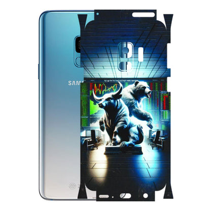 Samsung A/S Series Phone Skins (All Models) - Stock Market Sensex Bear vs Bulls - 3D Embossed Finish (L-15) Samsung Galaxy S9