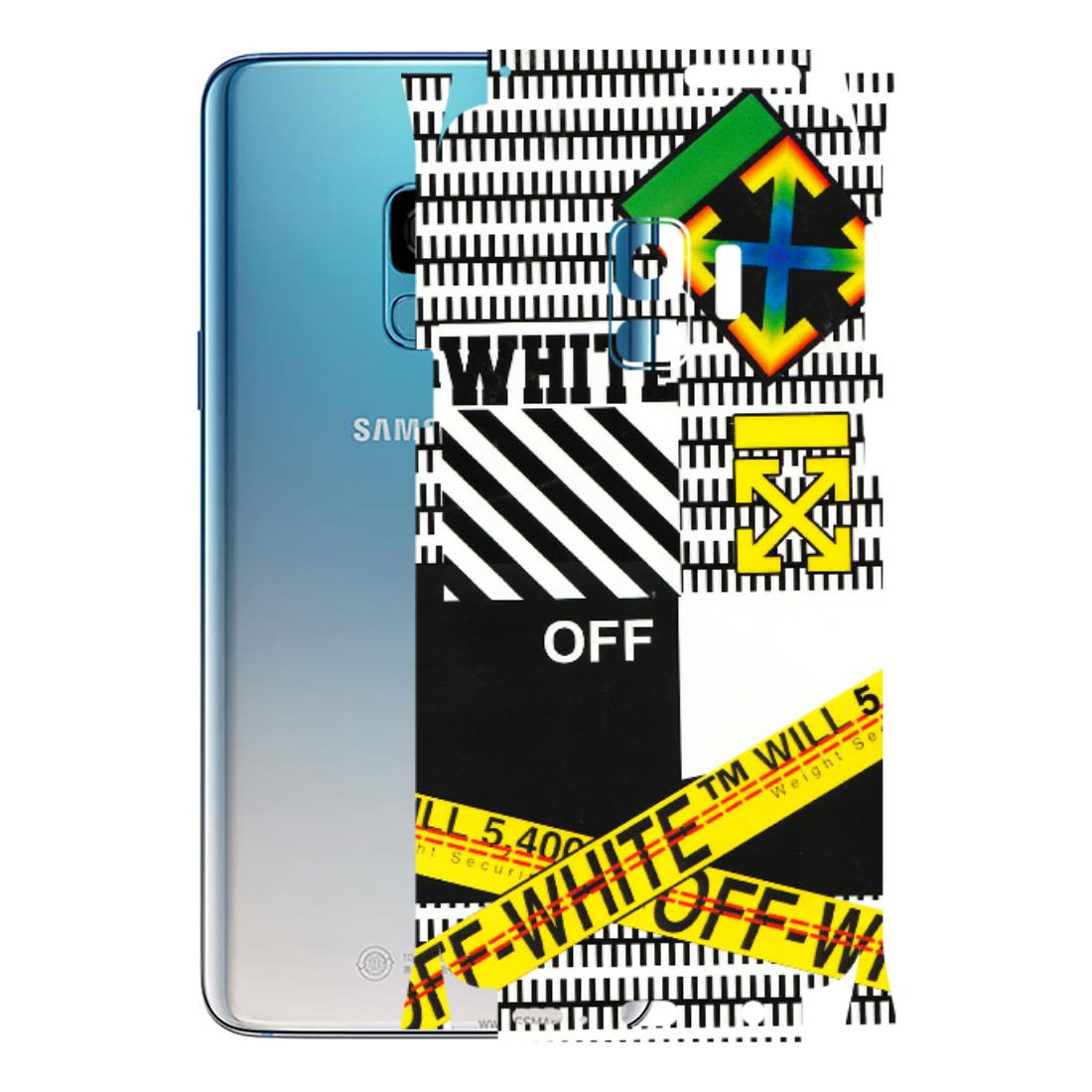 Samsung A/S Series Phone Skins (All Models) - White Off Abstract - 3D Embossed Finish (L-172) Samsung Galaxy S9