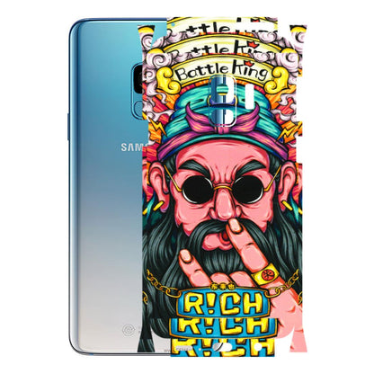 Samsung A/S Series Phone Skins (All Models) - Battle King Dude Face - 3D Embossed Finish (L-178) Samsung Galaxy S9