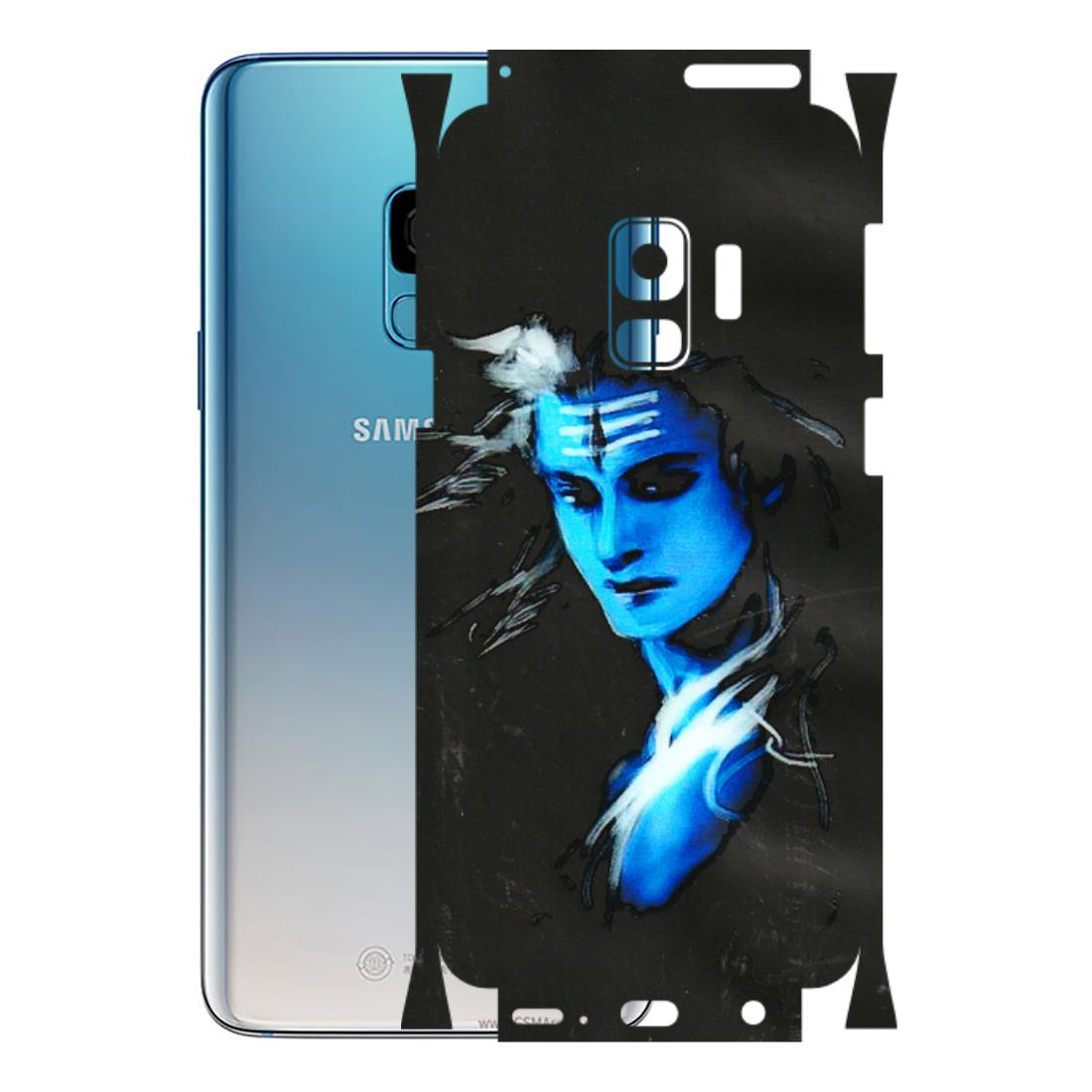 Samsung A/S Series Phone Skins (All Models) - Har Har Mahadev Blue/Black - 3D Embossed Finish (L-185) Samsung Galaxy S9