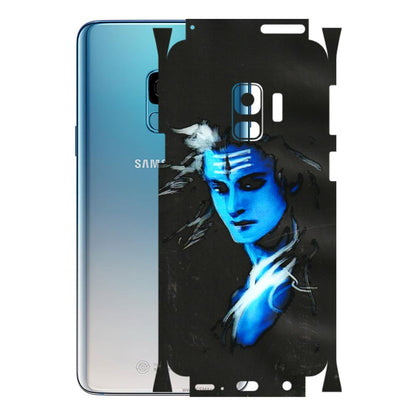 Samsung A/S Series Phone Skins (All Models) - Har Har Mahadev Blue/Black - 3D Embossed Finish (L-185) Samsung Galaxy S9