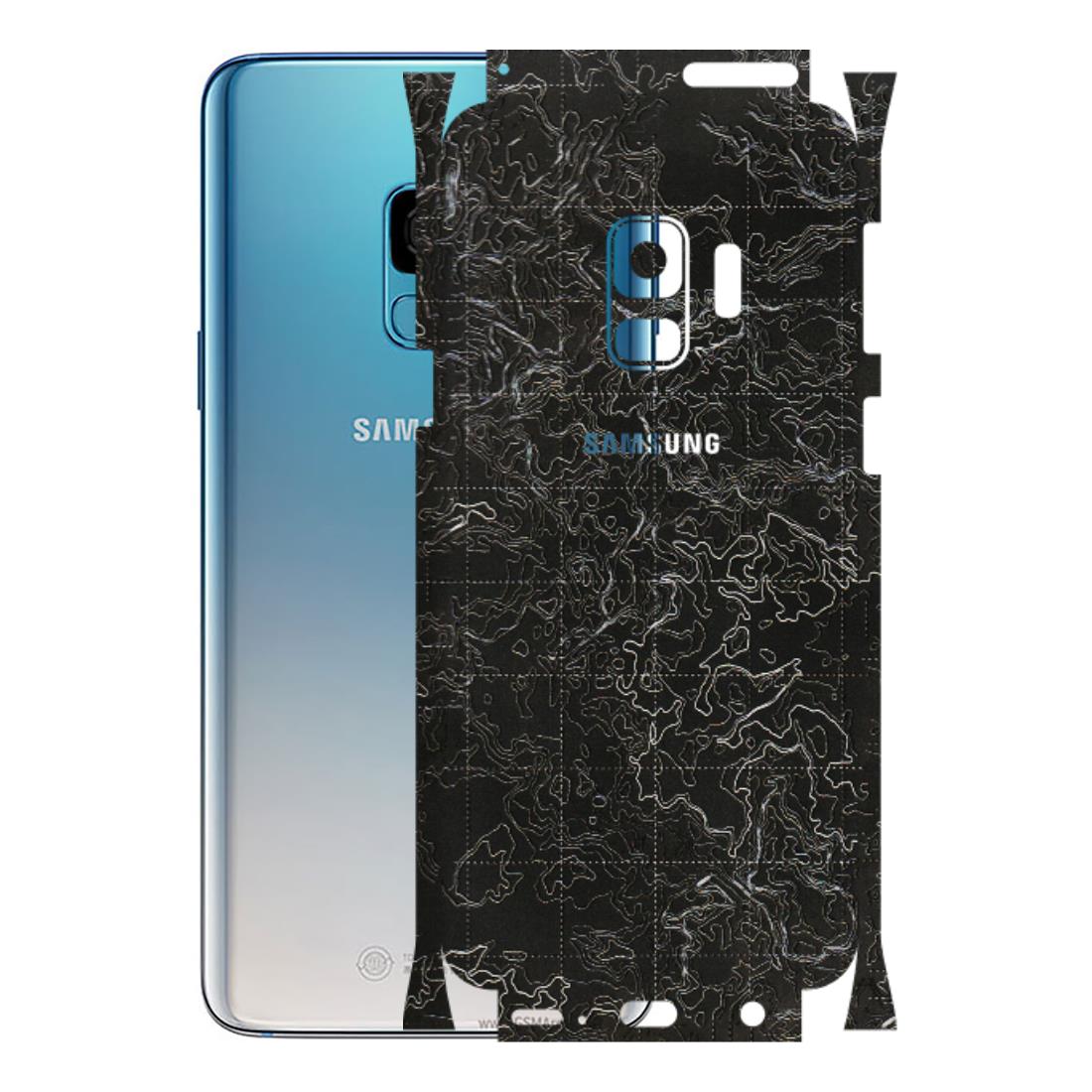 Samsung A/S Series Phone Skins (All Models) - Black map Texture - 3D Embossed Finish (L-201) Samsung Galaxy S9
