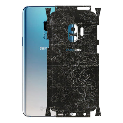 Samsung A/S Series Phone Skins (All Models) - Black map Texture - 3D Embossed Finish (L-201) Samsung Galaxy S9