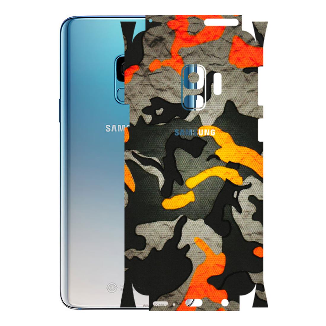 Samsung A/S Series Phone Skins (All Models) - Orange Camouflage - 3D Embossed Finish (L-204) Samsung Galaxy S9