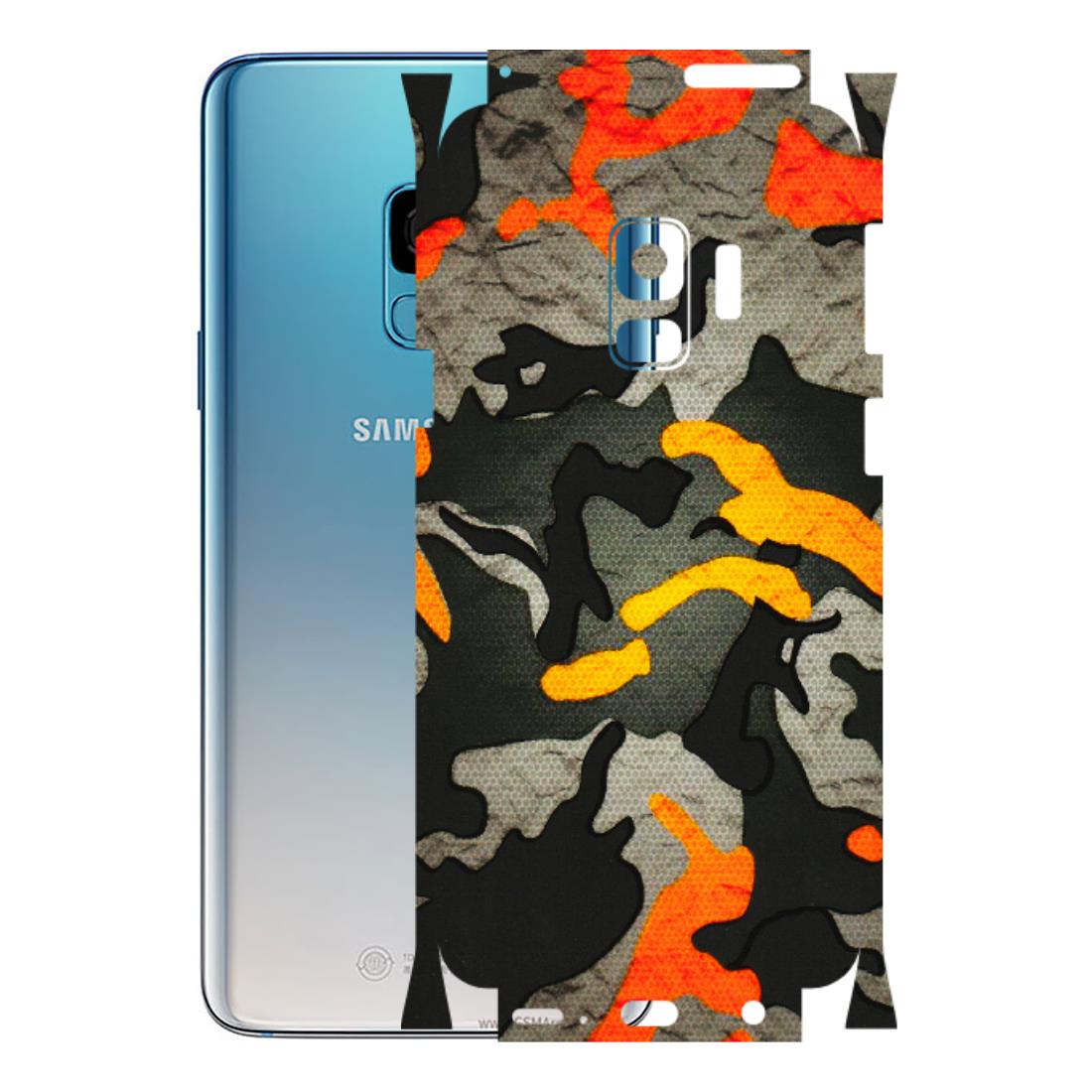 Samsung A/S Series Phone Skins (All Models) - Orange Camouflage - 3D Embossed Finish (L-204) Samsung Galaxy S9