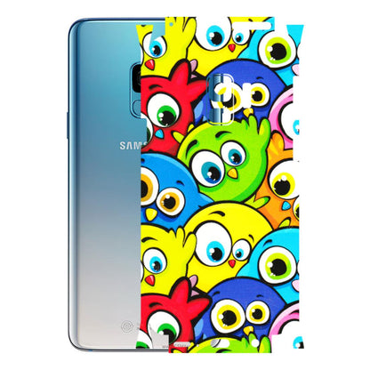 Samsung A/S Series Phone Skins (All Models) - Cute Fluffy Birds - 3D Embossed Finish (L-213) Samsung Galaxy S9