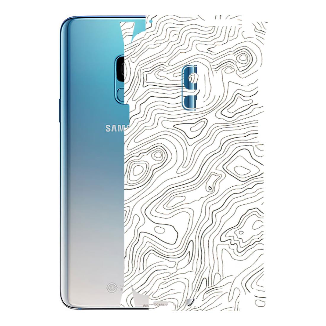 Samsung A/S Series Phone Skins (All Models) - White Black Swirls - 3D Embossed Finish (L-219) Samsung Galaxy S9