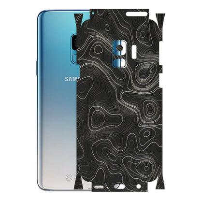 Samsung A/S Series Phone Skins (All Models) - Abstract White Line Map - 3D Embossed Finish (L-269) Samsung Galaxy S9