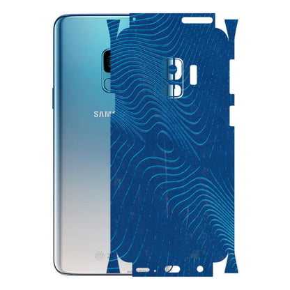 Samsung A/S Series Phone Skins (All Models) - Abstract Blue Line Map - 3D Embossed Finish (L-272) Samsung Galaxy S9