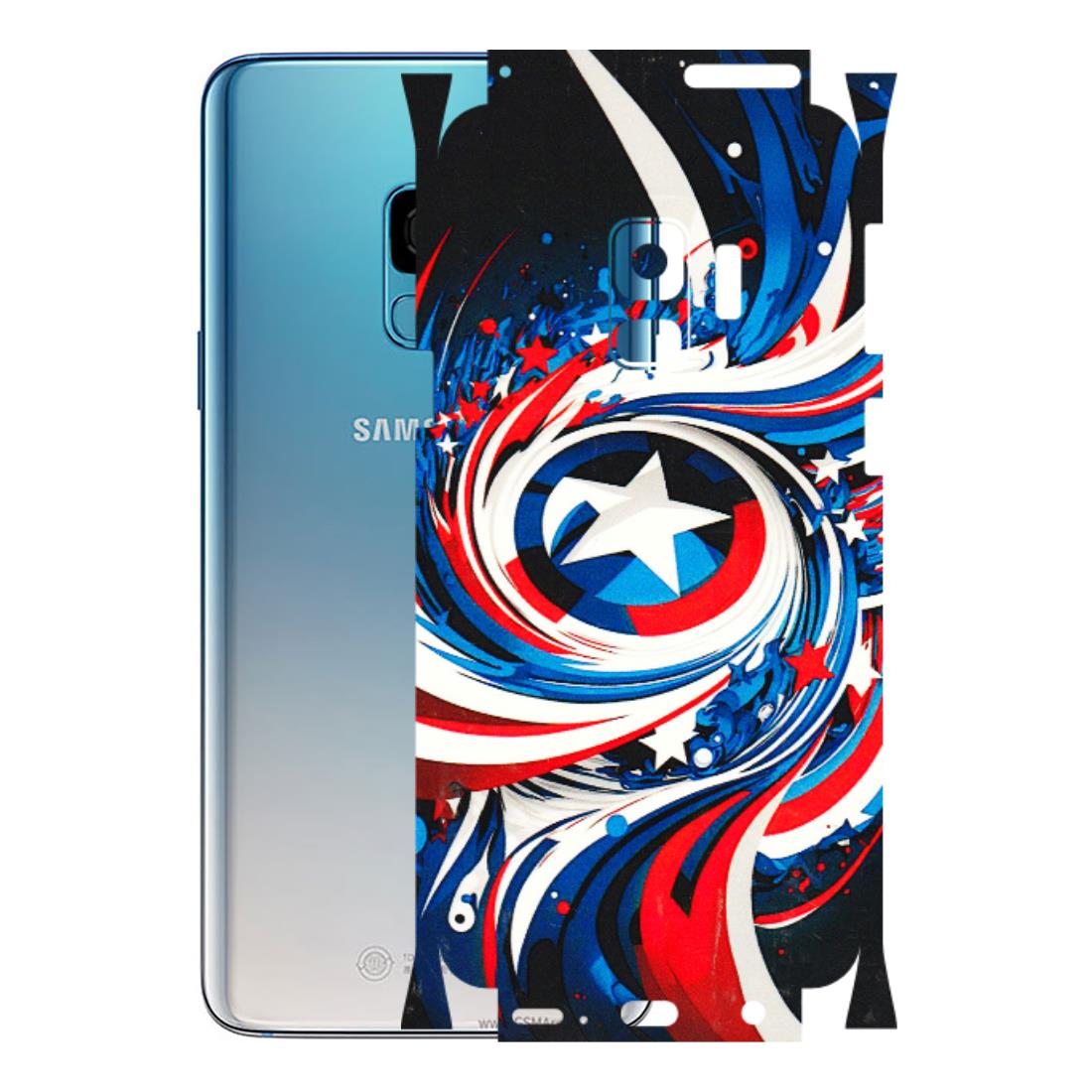 Samsung A/S Series Phone Skins (All Models) - Captain America Logo - 3D Embossed Finish (L-307) Samsung Galaxy S9