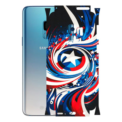 Samsung A/S Series Phone Skins (All Models) - Captain America Logo - 3D Embossed Finish (L-307) Samsung Galaxy S9