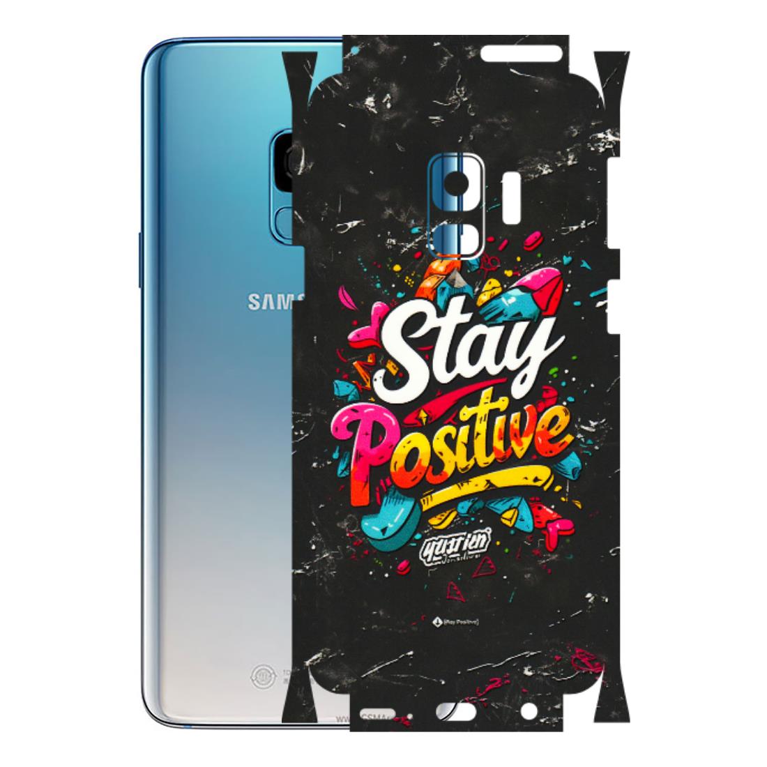 Samsung A/S Series Phone Skins (All Models) - Stay Positive Black - 3D Embossed Finish (L-31) Samsung Galaxy S9