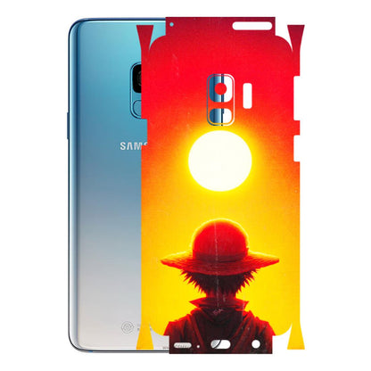 Samsung A/S Series Phone Skins (All Models) - Cool Sunset With Monkey D.Luffy Anime - 3D Embossed Finish (L-329) Samsung Galaxy S9