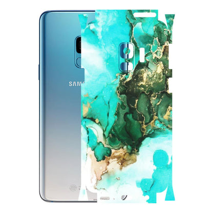 Samsung A/S Series Phone Skins (All Models) - The Blue Gold Marble - Matte Finish (M-124) Samsung Galaxy S9
