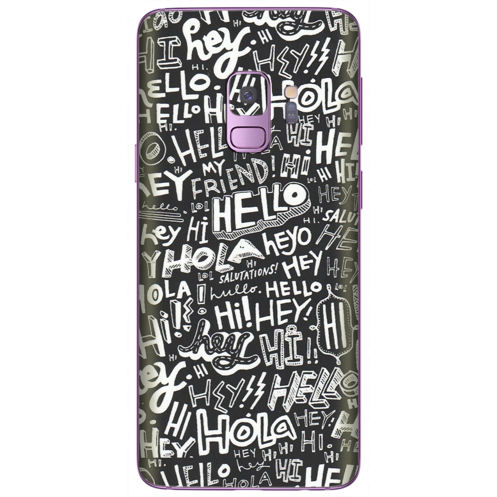 Samsung A/S Series Phone Skins (All Models) - Hi Hello Doodles - Matte Finish (M-25) Samsung Galaxy S9