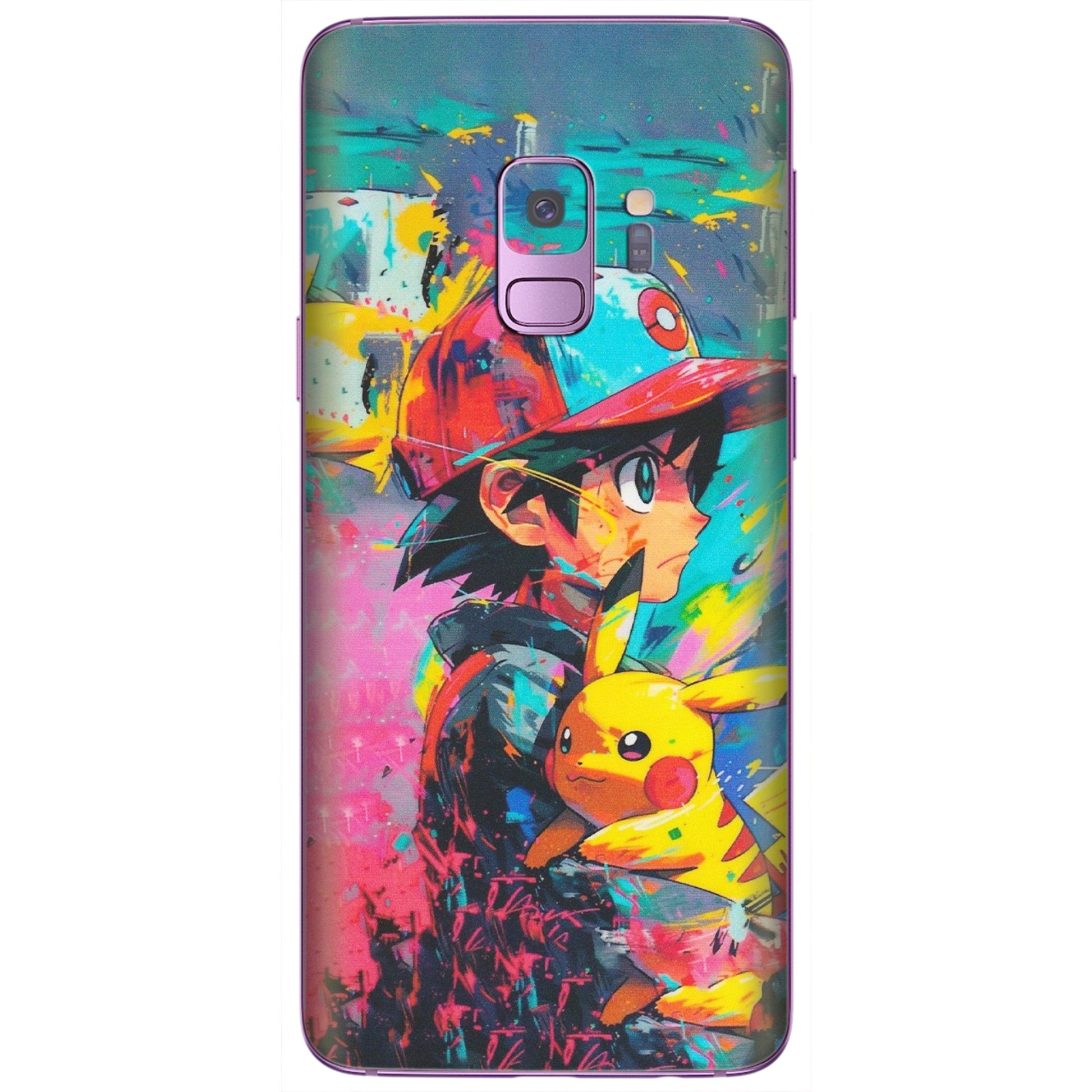 Samsung A/S Series Phone Skins (All Models) - Ash & Pikachu - Matte Finish (M-26) Samsung Galaxy S9