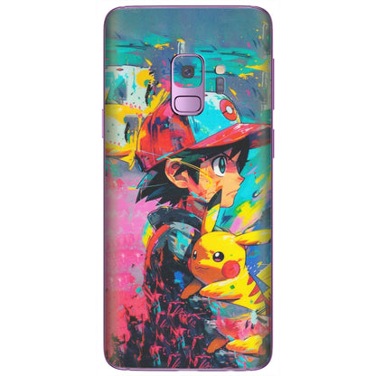 Samsung A/S Series Phone Skins (All Models) - Ash & Pikachu - Matte Finish (M-26) Samsung Galaxy S9