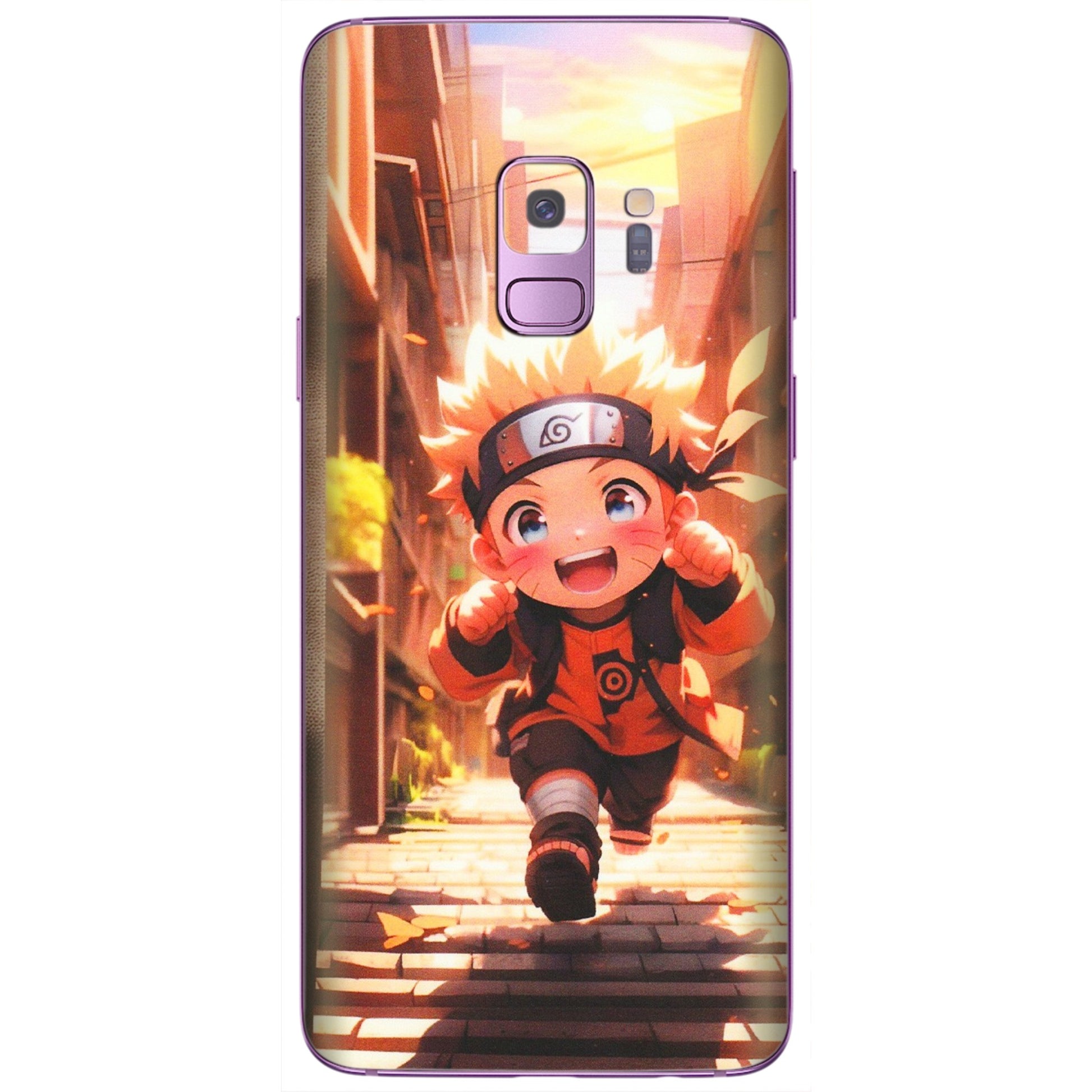 Samsung A/S Series Phone Skins (All Models) - Naruto Cute Toon Running - Matte Finish (M-04) Samsung Galaxy S9