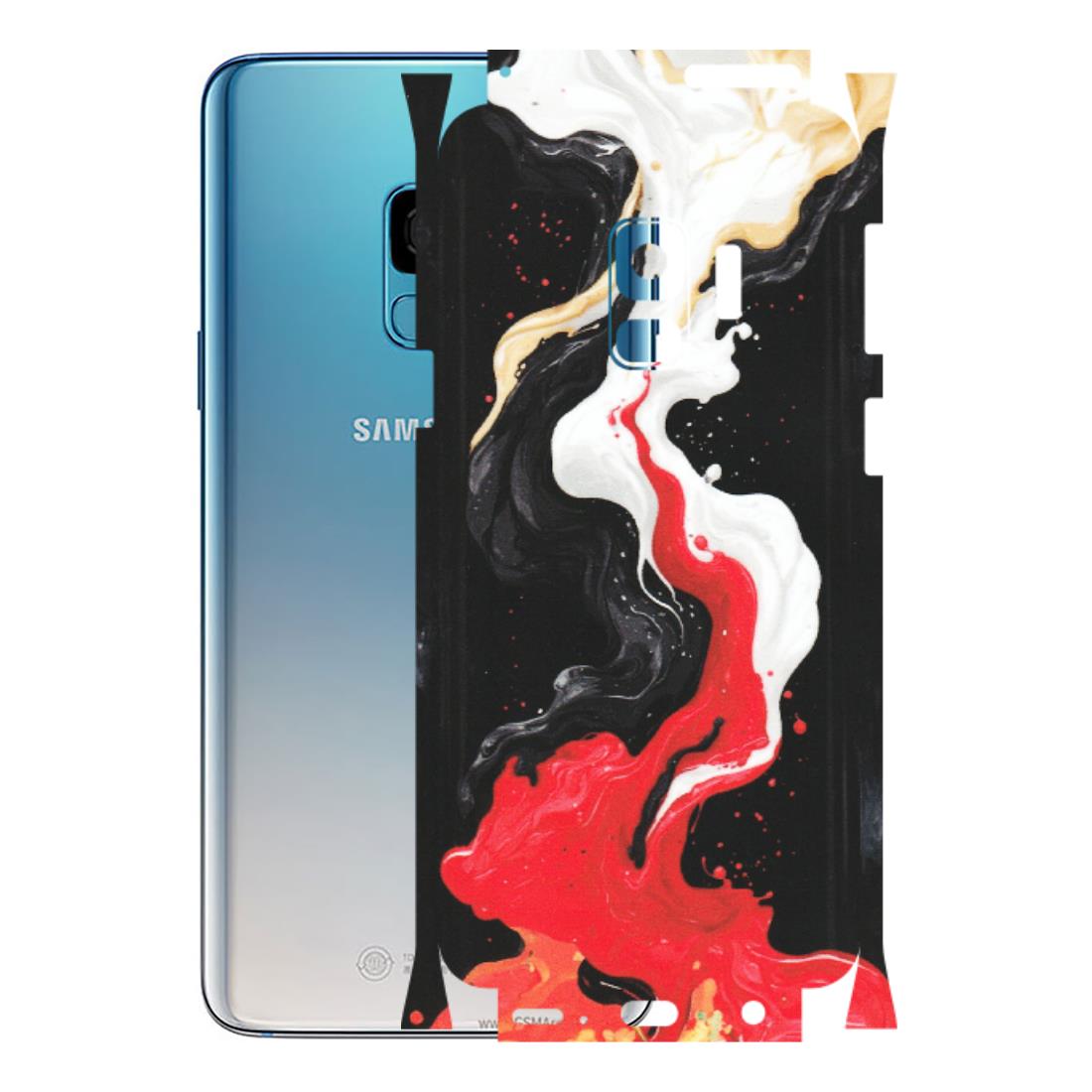 Samsung A/S Series Phone Skins (All Models) - Black Red White Paint Splash Fusion - Matte Finish (M-56) Samsung Galaxy S9
