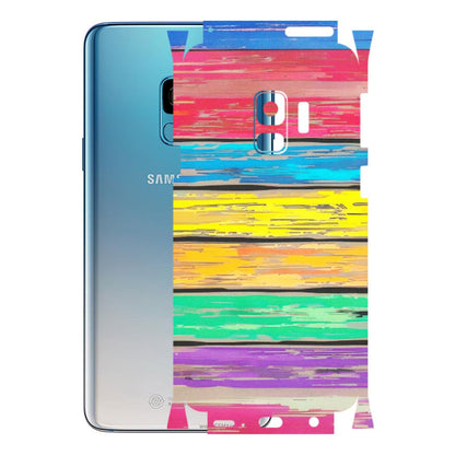 Samsung A/S Series Phone Skins (All Models) - Multi Colour Wooden Wall - Matte Finish (M-96) Samsung Galaxy S9