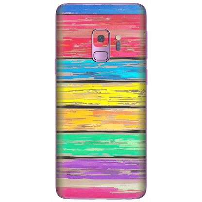 Samsung A/S Series Phone Skins (All Models) - Multi Colour Wooden Wall - Matte Finish (M-96) Samsung Galaxy S9