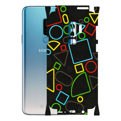 Samsung A/S Series Phone Skins (All Models) - Black Shapes - 3D Embossed Finish (L-131) Samsung Galaxy S9 Plus