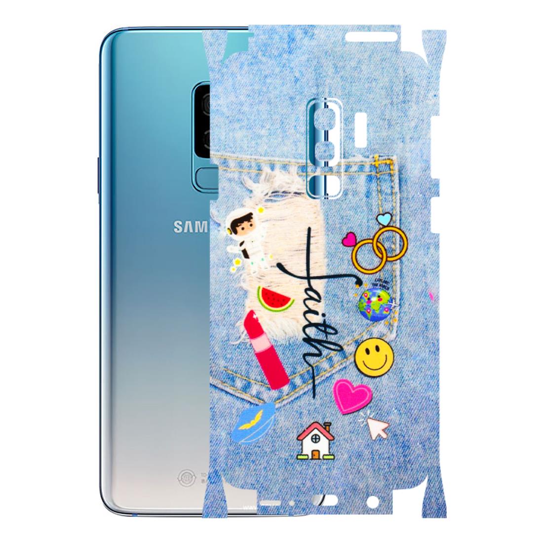Samsung A/S Series Phone Skins (All Models) - Denim Jeans Pocket - 3D Embossed Finish (L-134) Samsung Galaxy S9 Plus