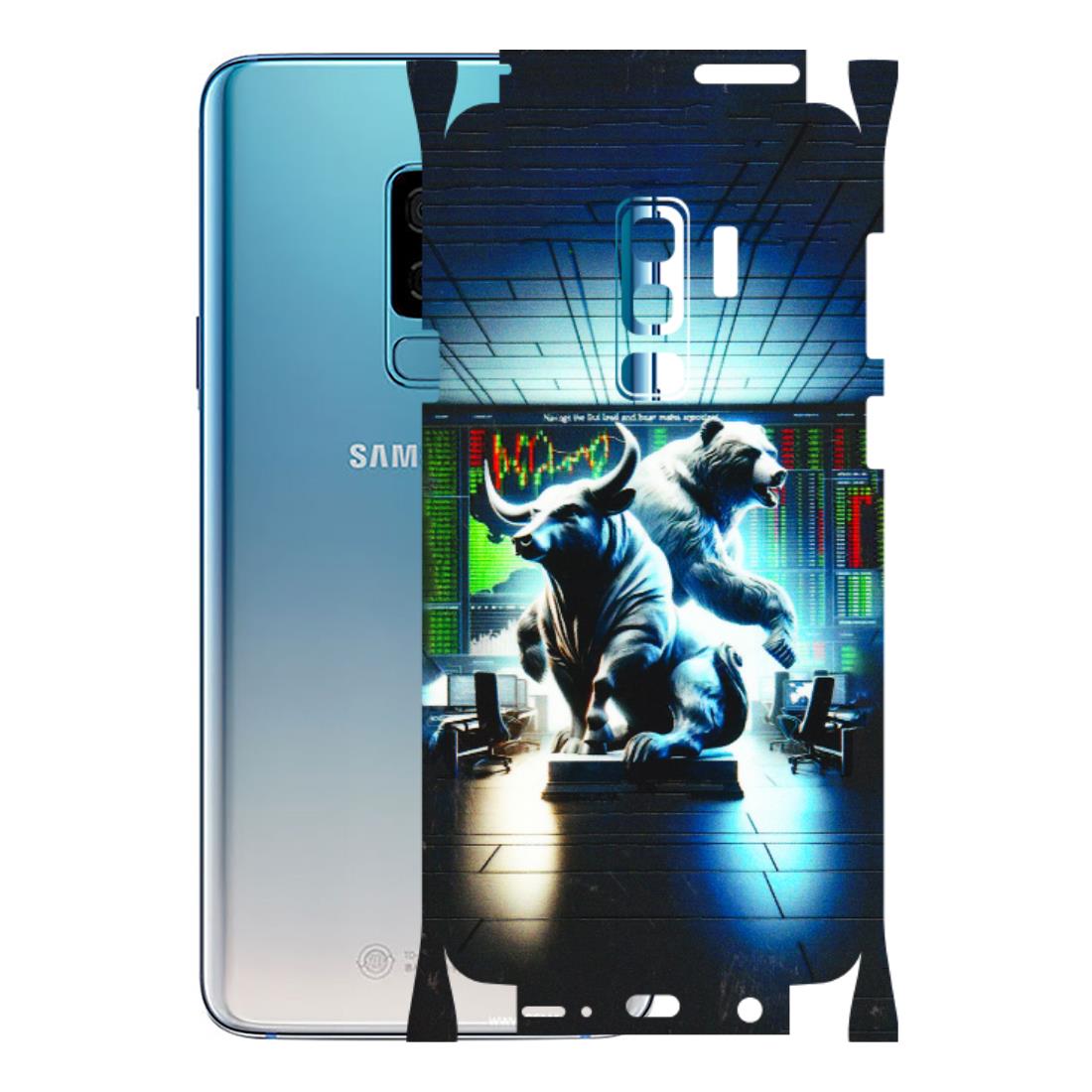 Samsung A/S Series Phone Skins (All Models) - Stock Market Sensex Bear vs Bulls - 3D Embossed Finish (L-15) Samsung Galaxy S9 Plus