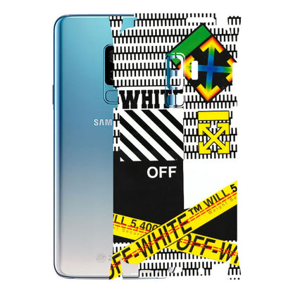 Samsung A/S Series Phone Skins (All Models) - White Off Abstract - 3D Embossed Finish (L-172) Samsung Galaxy S9 Plus