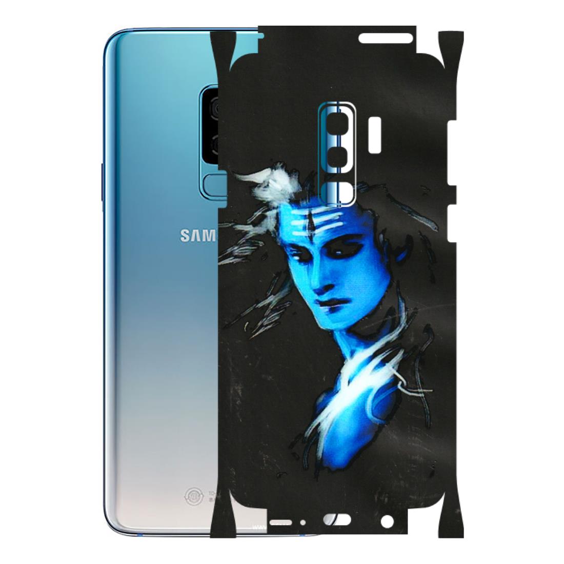 Samsung A/S Series Phone Skins (All Models) - Har Har Mahadev Blue/Black - 3D Embossed Finish (L-185) Samsung Galaxy S9 Plus