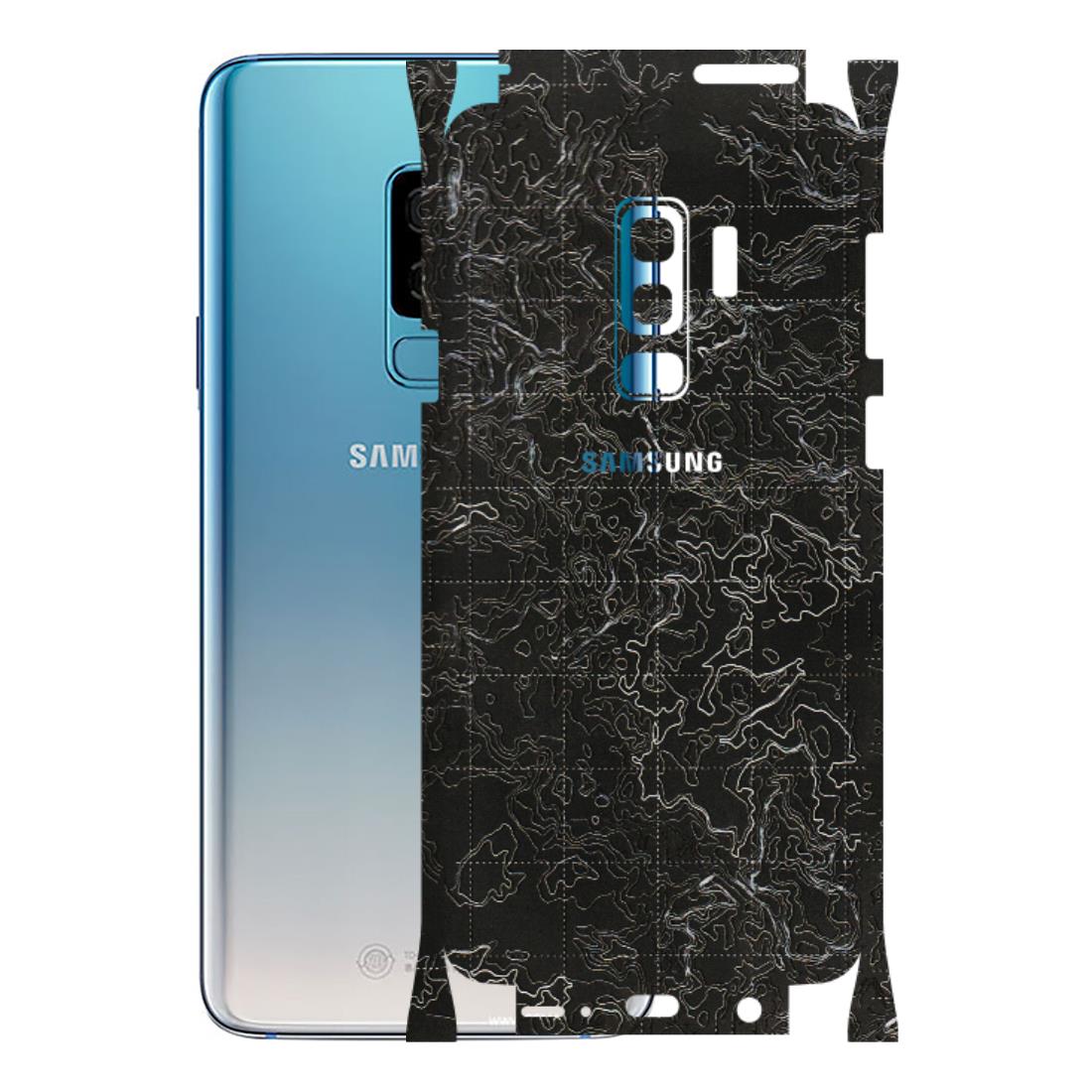 Samsung A/S Series Phone Skins (All Models) - Black map Texture - 3D Embossed Finish (L-201) Samsung Galaxy S9 Plus