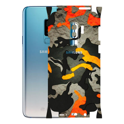 Samsung A/S Series Phone Skins (All Models) - Orange Camouflage - 3D Embossed Finish (L-204) Samsung Galaxy S9 Plus