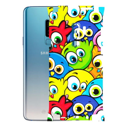 Samsung A/S Series Phone Skins (All Models) - Cute Fluffy Birds - 3D Embossed Finish (L-213) Samsung Galaxy S9 Plus