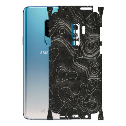 Samsung A/S Series Phone Skins (All Models) - Abstract White Line Map - 3D Embossed Finish (L-269) Samsung Galaxy S9 Plus