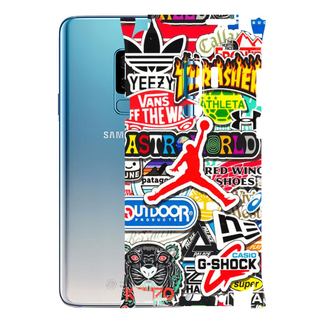 Samsung A/S Series Phone Skins (All Models) - Multi Brands Sticker Graffiti - 3D Embossed Finish (L-37) Samsung Galaxy S9 Plus