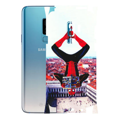 Samsung A/S Series Phone Skins (All Models) - Spiderman Hanging - 3D Embossed Finish (L-53) Samsung Galaxy S9 Plus