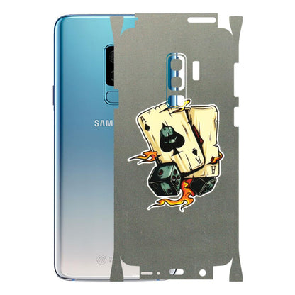 Samsung A/S Series Phone Skins (All Models) - Grey Cards Of Ace - 3D Embossed Finish (L-77) Samsung Galaxy S9 Plus