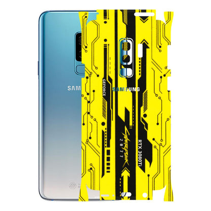Samsung A/S Series Phone Skins (All Models) - Yellow Cyberpunk - 3D Embossed Finish (L-93) Samsung Galaxy S9 Plus