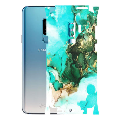 Samsung A/S Series Phone Skins (All Models) - The Blue Gold Marble - Matte Finish (M-124) Samsung Galaxy S9 Plus