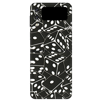 Samsung M/F/Note/Flip and C Phone Skins (All Models) - Big Black Dices - 3D Embossed Finish (L-106) Samsung Galaxy Z Flip 3 (5G)