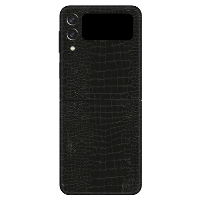 Samsung M/F/Note/Flip and C Phone Skins (All Models) - Snake Leather Black - 3D Embossed Finish (L-107) Samsung Galaxy Z Flip 3 (5G)
