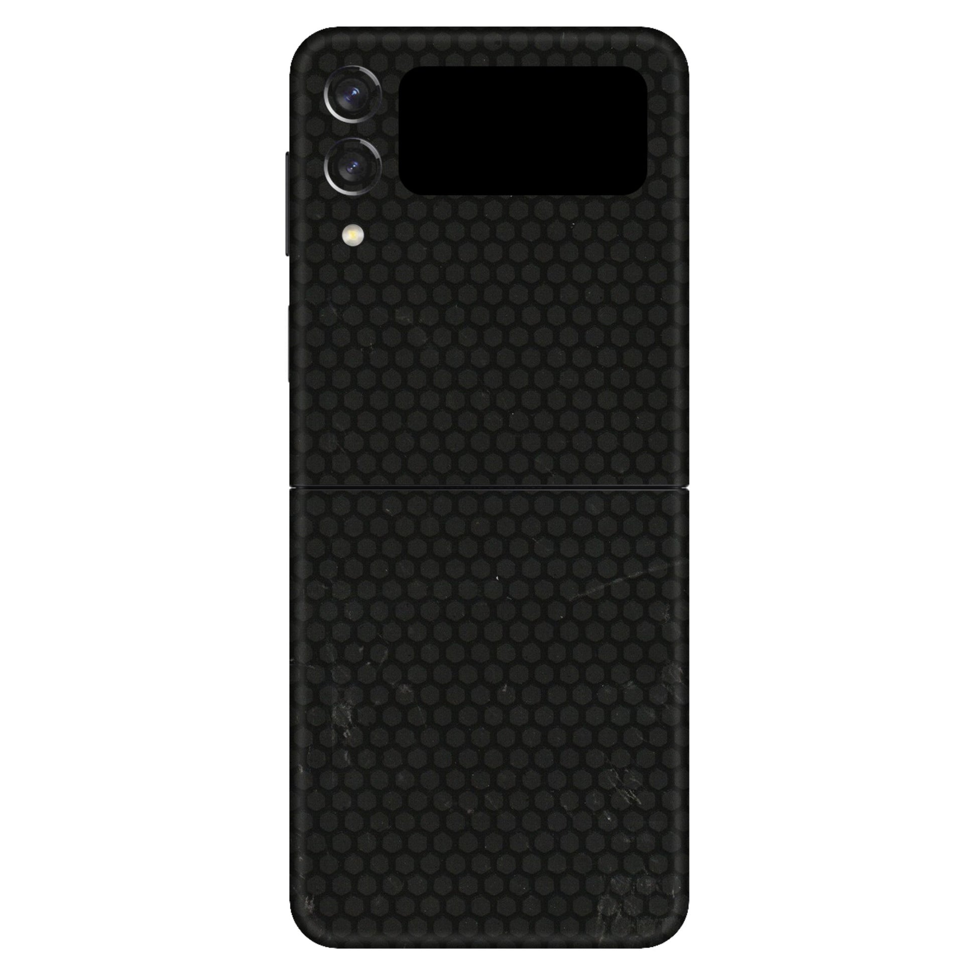 Samsung M/F/Note/Flip and C Phone Skins (All Models) - Black honeycomb - 3D Embossed Finish (L-114) Samsung Galaxy Z Flip 3 (5G)