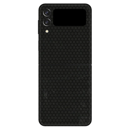 Samsung M/F/Note/Flip and C Phone Skins (All Models) - Black honeycomb - 3D Embossed Finish (L-114) Samsung Galaxy Z Flip 3 (5G)