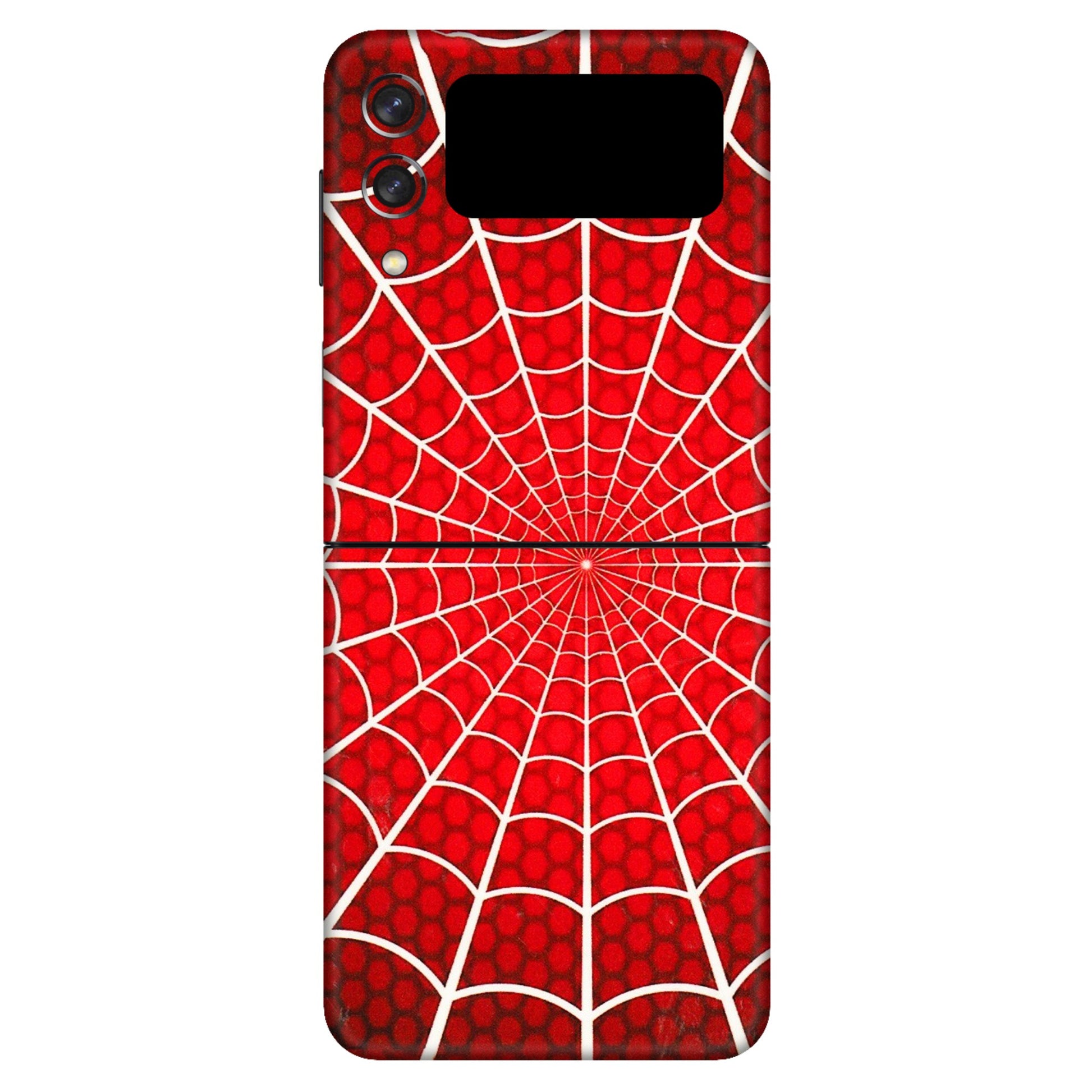 Samsung M/F/Note/Flip and C Phone Skins (All Models) - Classic Spidey Web - 3D Embossed Finish (L-115) Samsung Galaxy Z Flip 3 (5G)